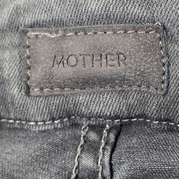 MOTHER Jeans Women's The Looker Zip Fray Dye Faded Black Size 26 - Picture 8 of 16